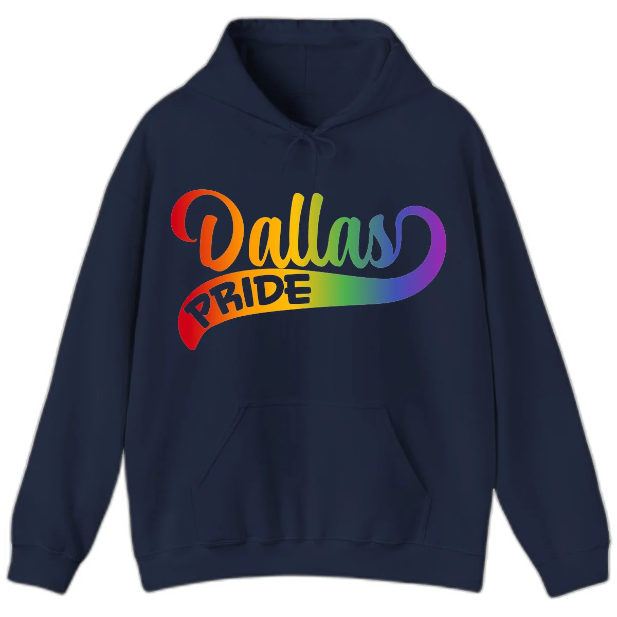 Colorful equality pride rainbow gradient design with flowing text and vibrant spectrum colors in Navy