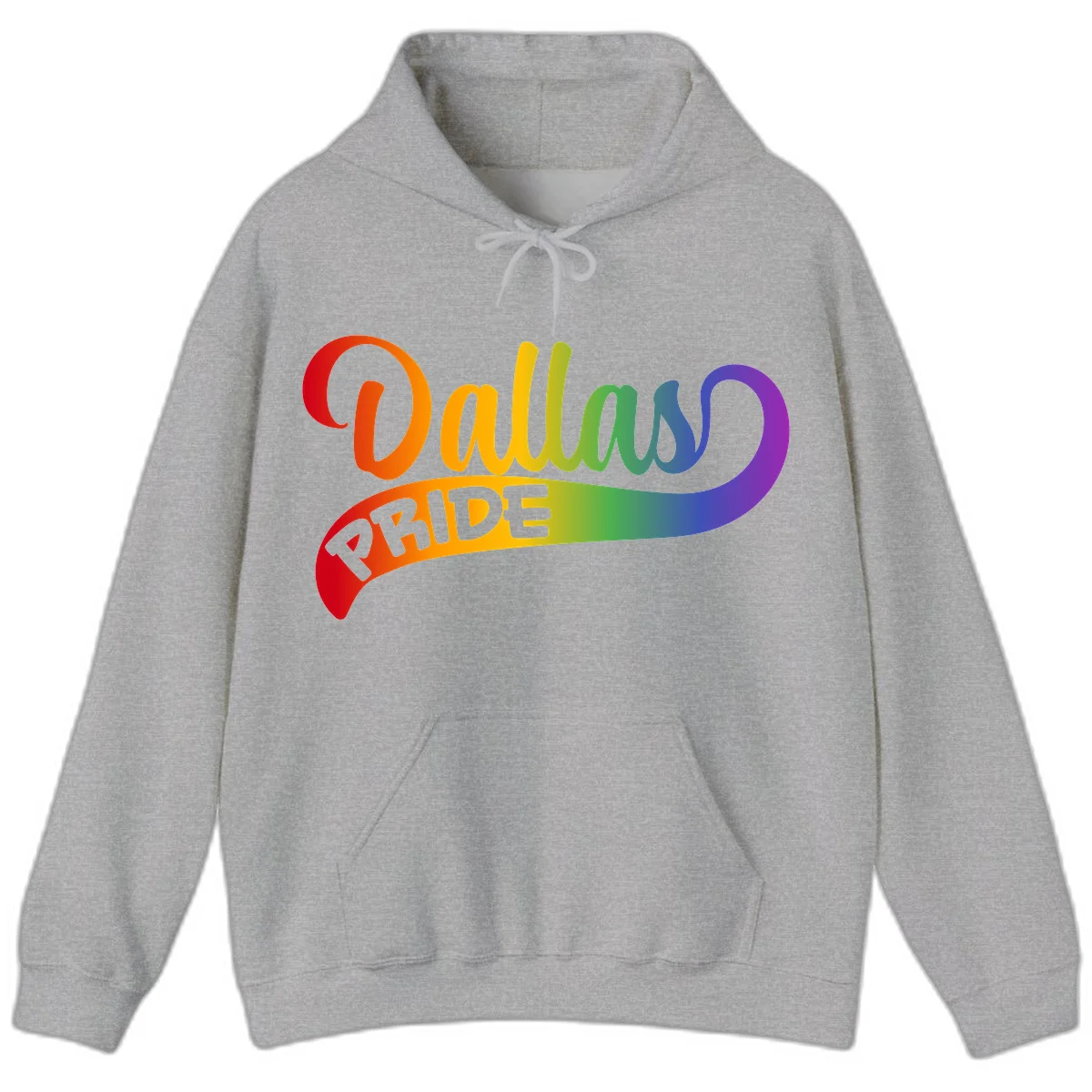 Colorful equality pride rainbow gradient design with flowing text and vibrant spectrum colors in Sport Grey