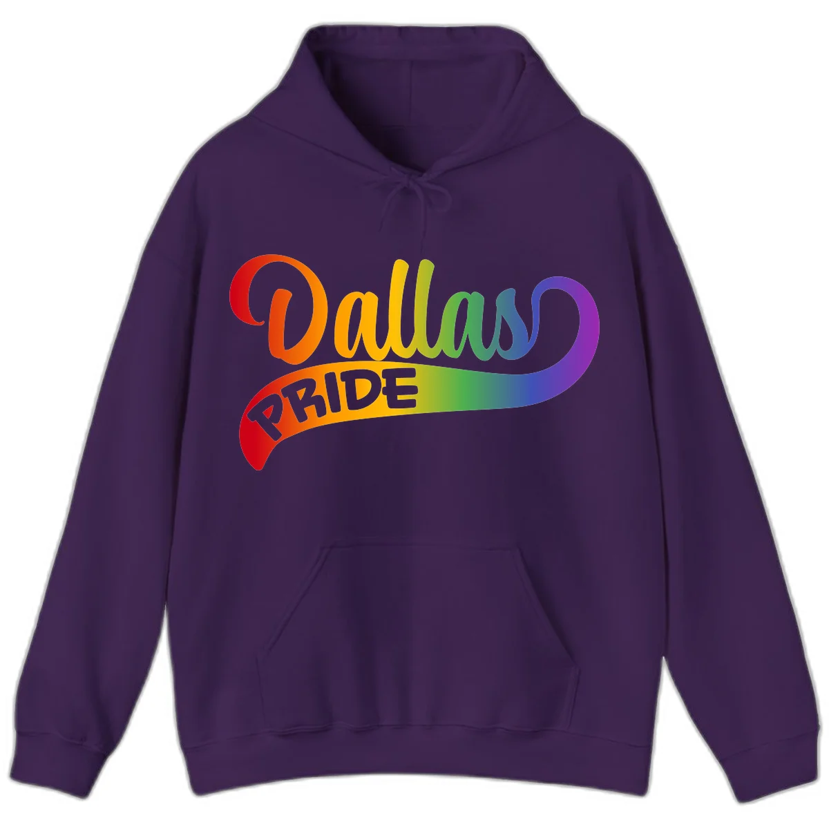 Colorful equality pride rainbow gradient design with flowing text and vibrant spectrum colors in Purple