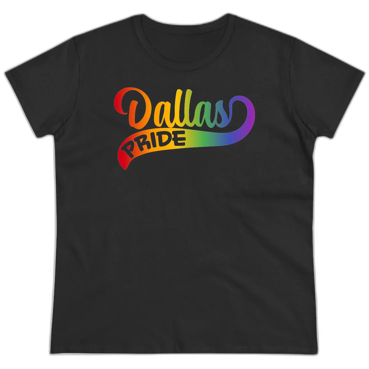 Colorful equality pride rainbow gradient design with flowing text and vibrant spectrum colors in Black