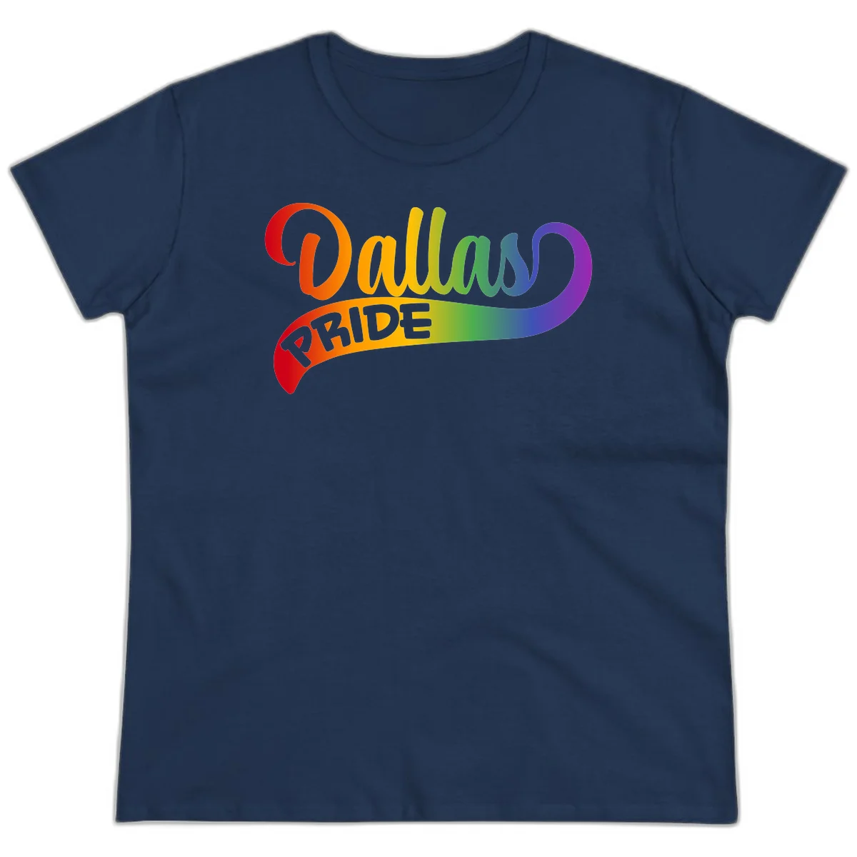 Colorful equality pride rainbow gradient design with flowing text and vibrant spectrum colors in Navy