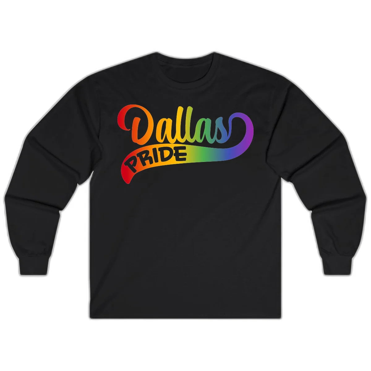 Colorful equality pride rainbow gradient design with flowing text and vibrant spectrum colors in Black