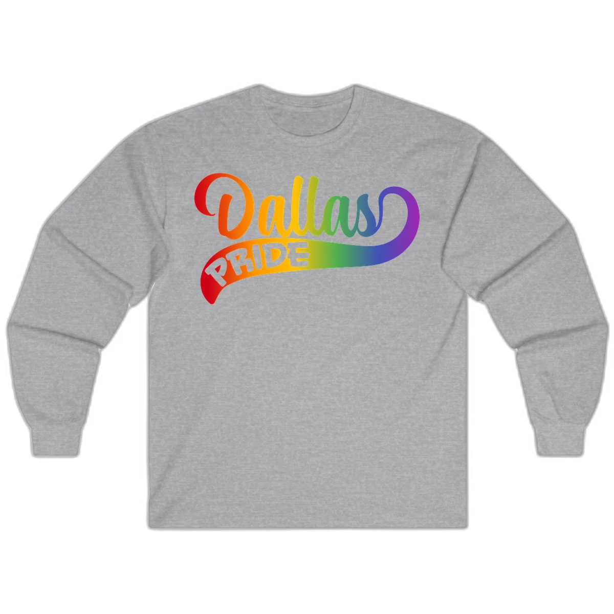 Colorful equality pride rainbow gradient design with flowing text and vibrant spectrum colors in Sport Grey