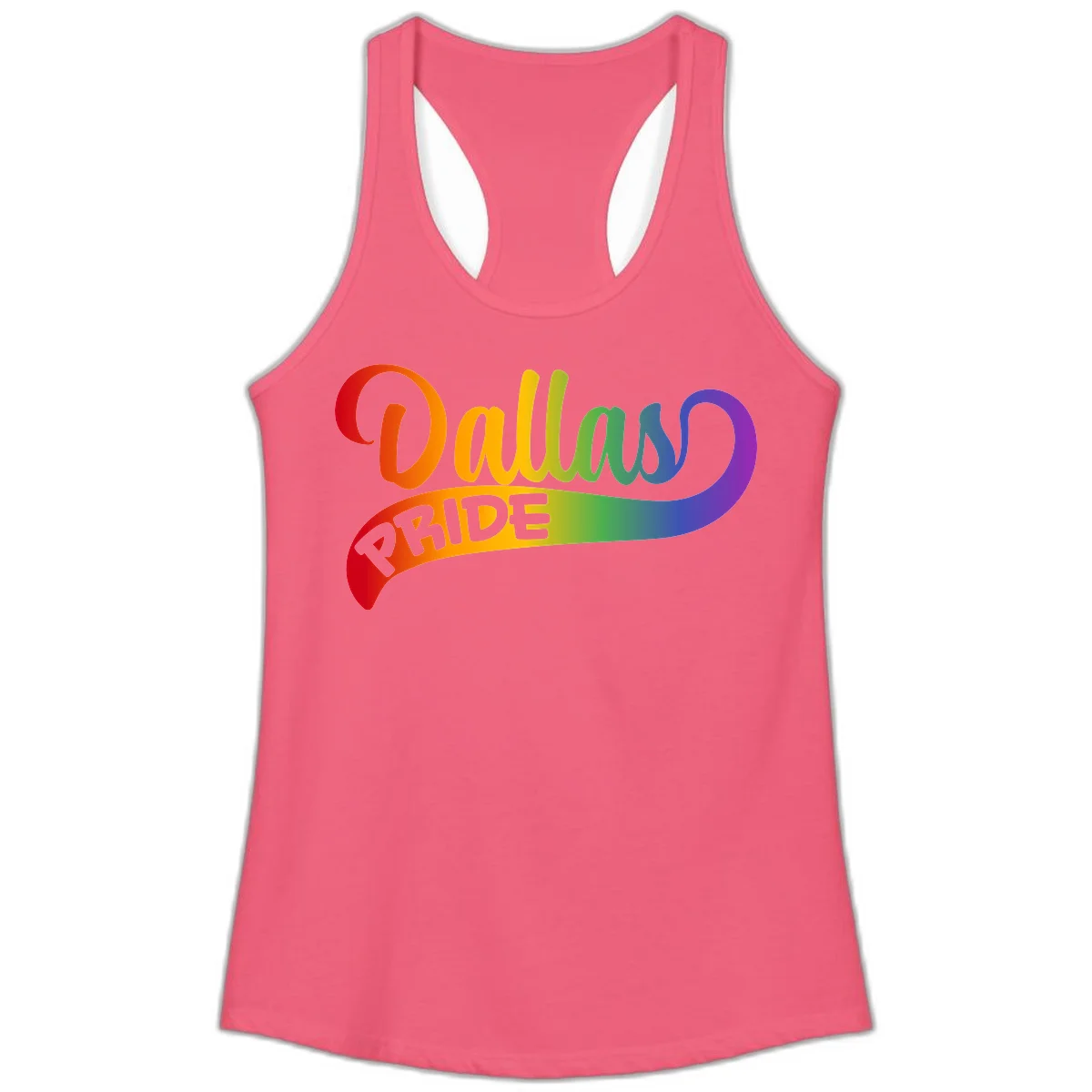 Colorful equality pride rainbow gradient design with flowing text and vibrant spectrum colors in Hot Pink