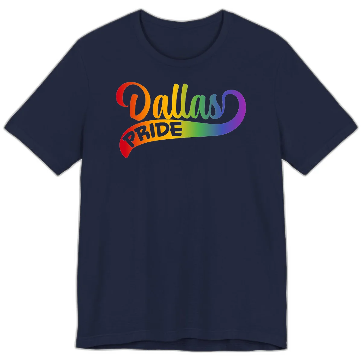 Colorful equality pride rainbow gradient design with flowing text and vibrant spectrum colors in Navy