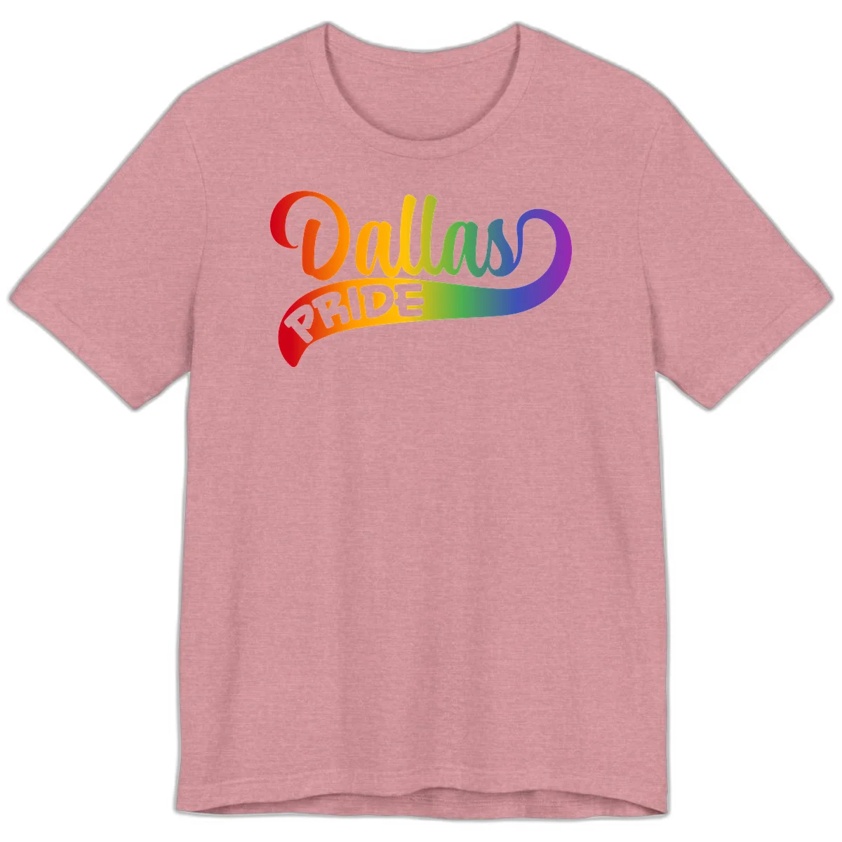 Colorful equality pride rainbow gradient design with flowing text and vibrant spectrum colors in Heather Orchid