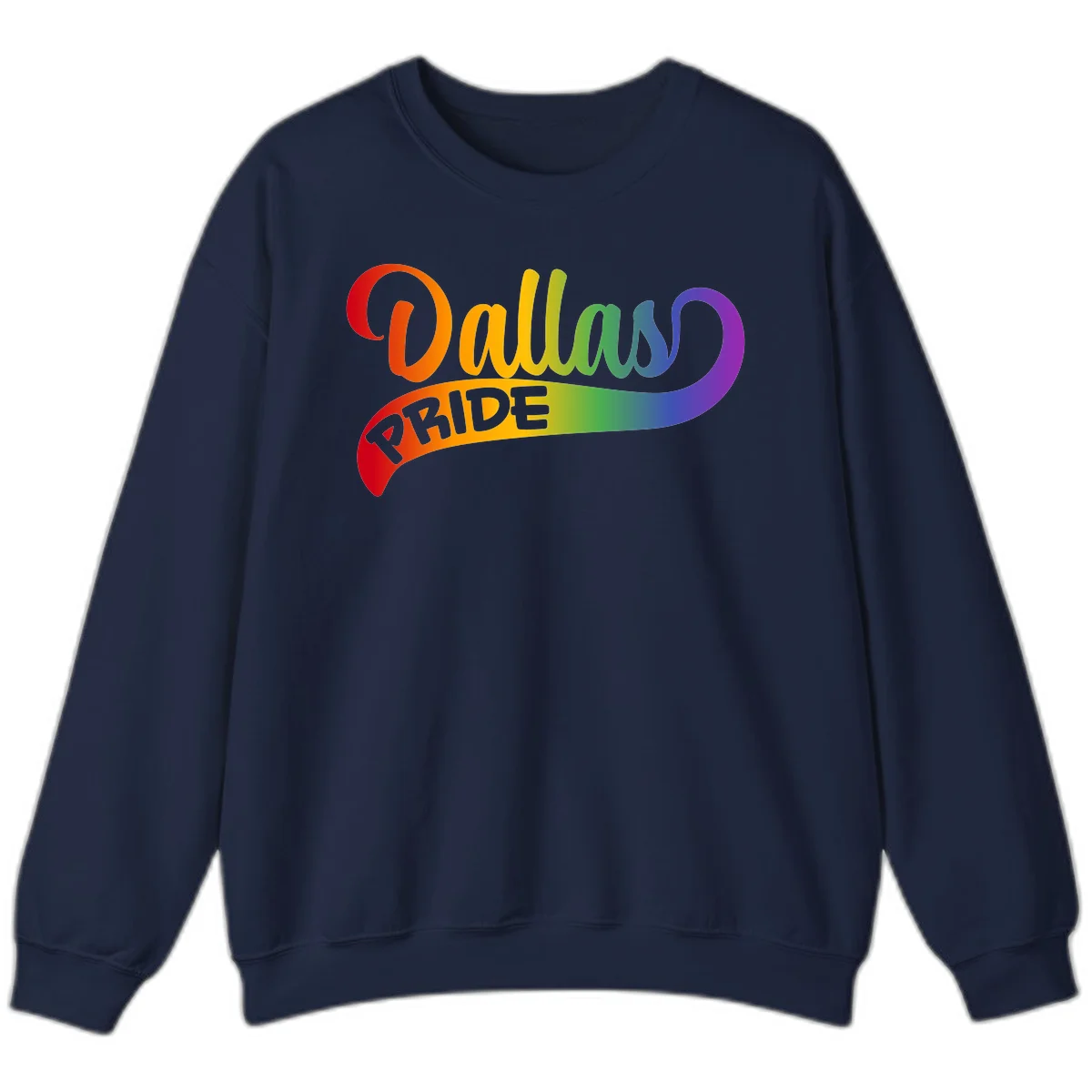 Colorful equality pride rainbow gradient design with flowing text and vibrant spectrum colors in Navy