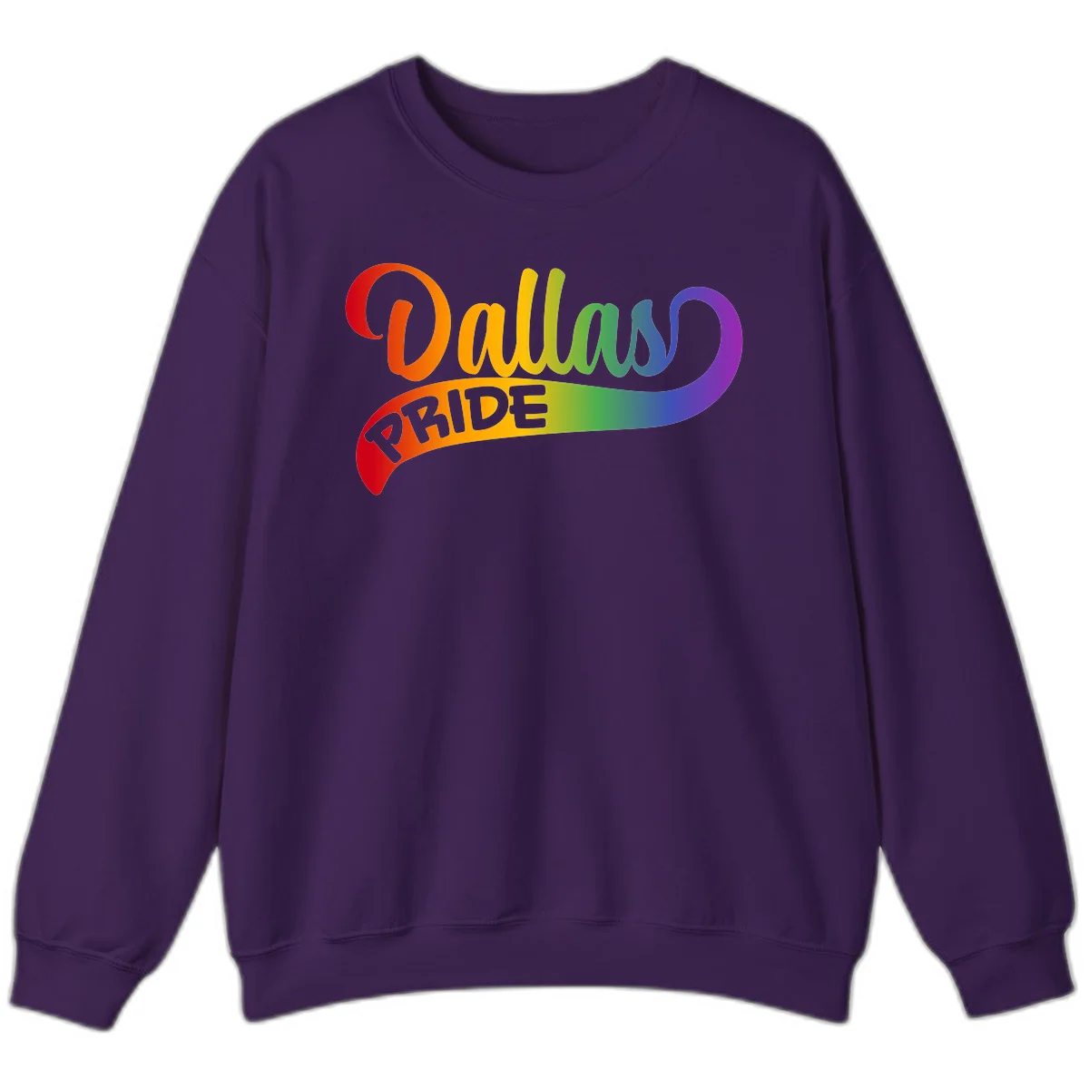 Colorful equality pride rainbow gradient design with flowing text and vibrant spectrum colors in Purple