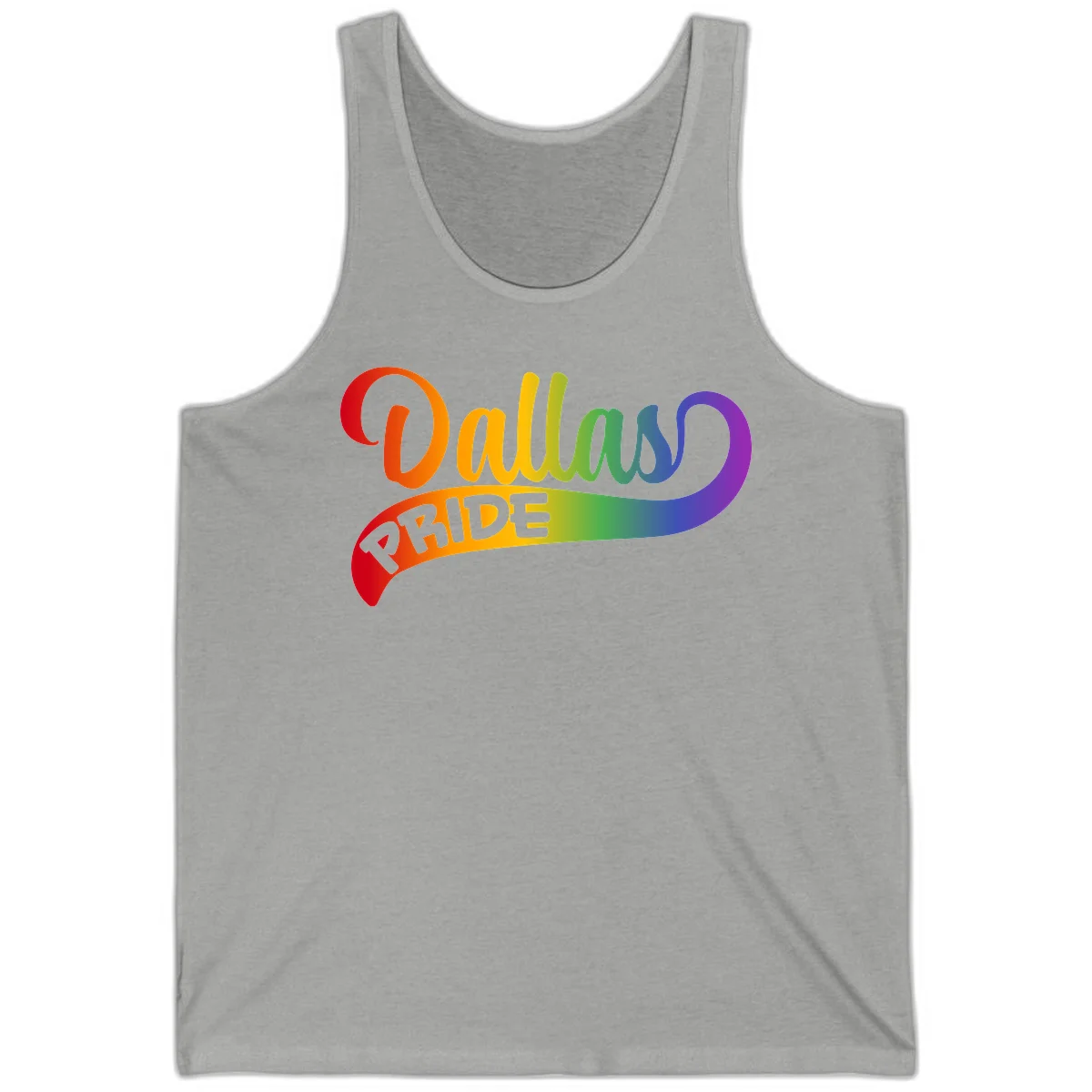 Colorful equality pride rainbow gradient design with flowing text and vibrant spectrum colors in Athletic Heather
