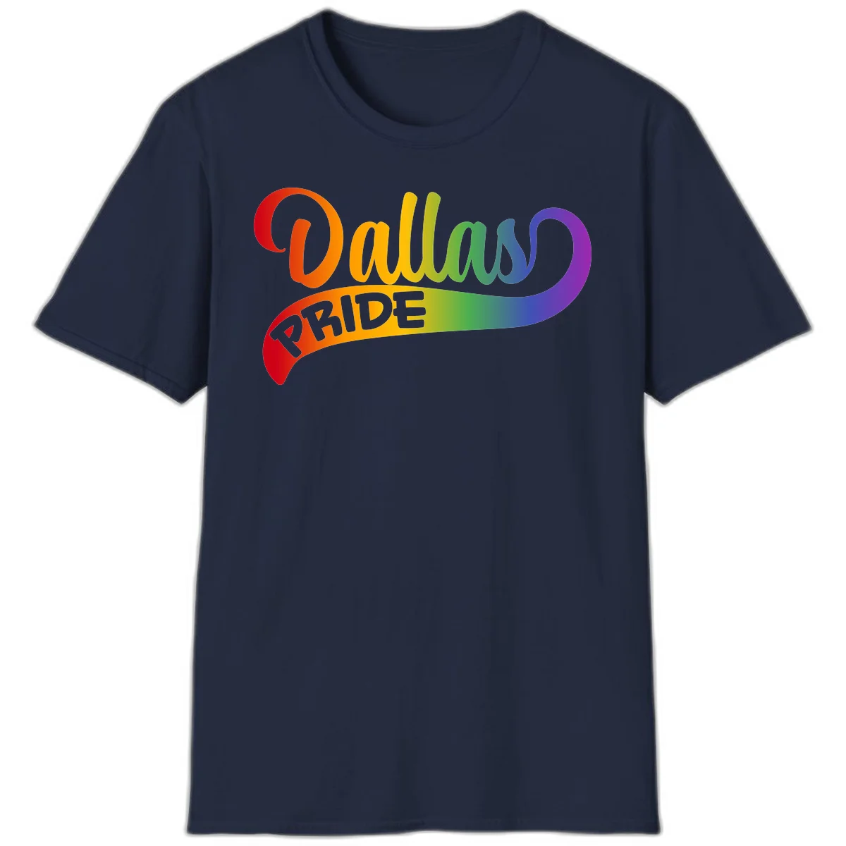 Colorful equality pride rainbow gradient design with flowing text and vibrant spectrum colors in Navy