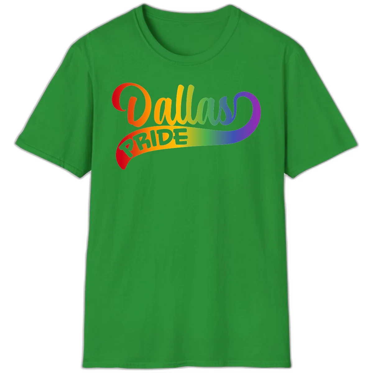 Colorful equality pride rainbow gradient design with flowing text and vibrant spectrum colors in Irish Green