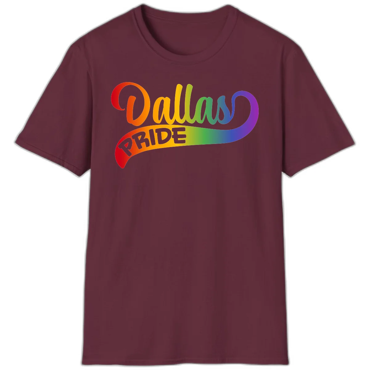 Colorful equality pride rainbow gradient design with flowing text and vibrant spectrum colors in Maroon