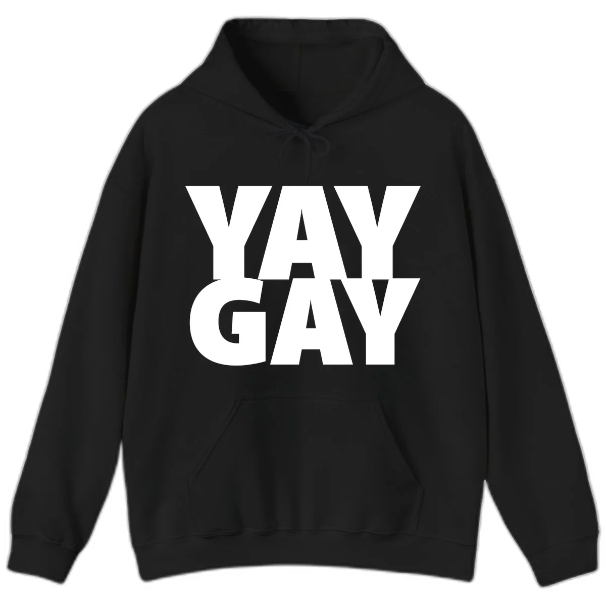 Bold white typography reading "WAY GAY" on gray background, modern pride statement design in Black