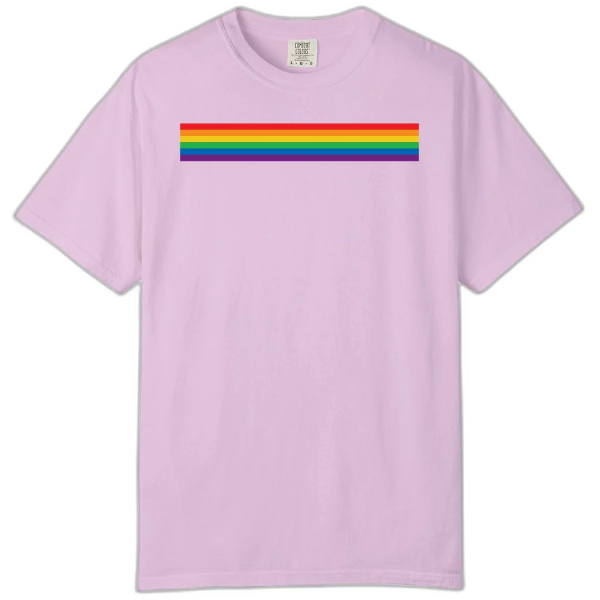 Rainbow pride flag with six horizontal stripes in red, orange, yellow, green, blue, and purple colors in Orchid