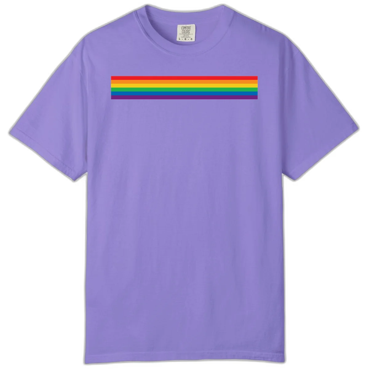 Rainbow pride flag with six horizontal stripes in red, orange, yellow, green, blue, and purple colors in Violet