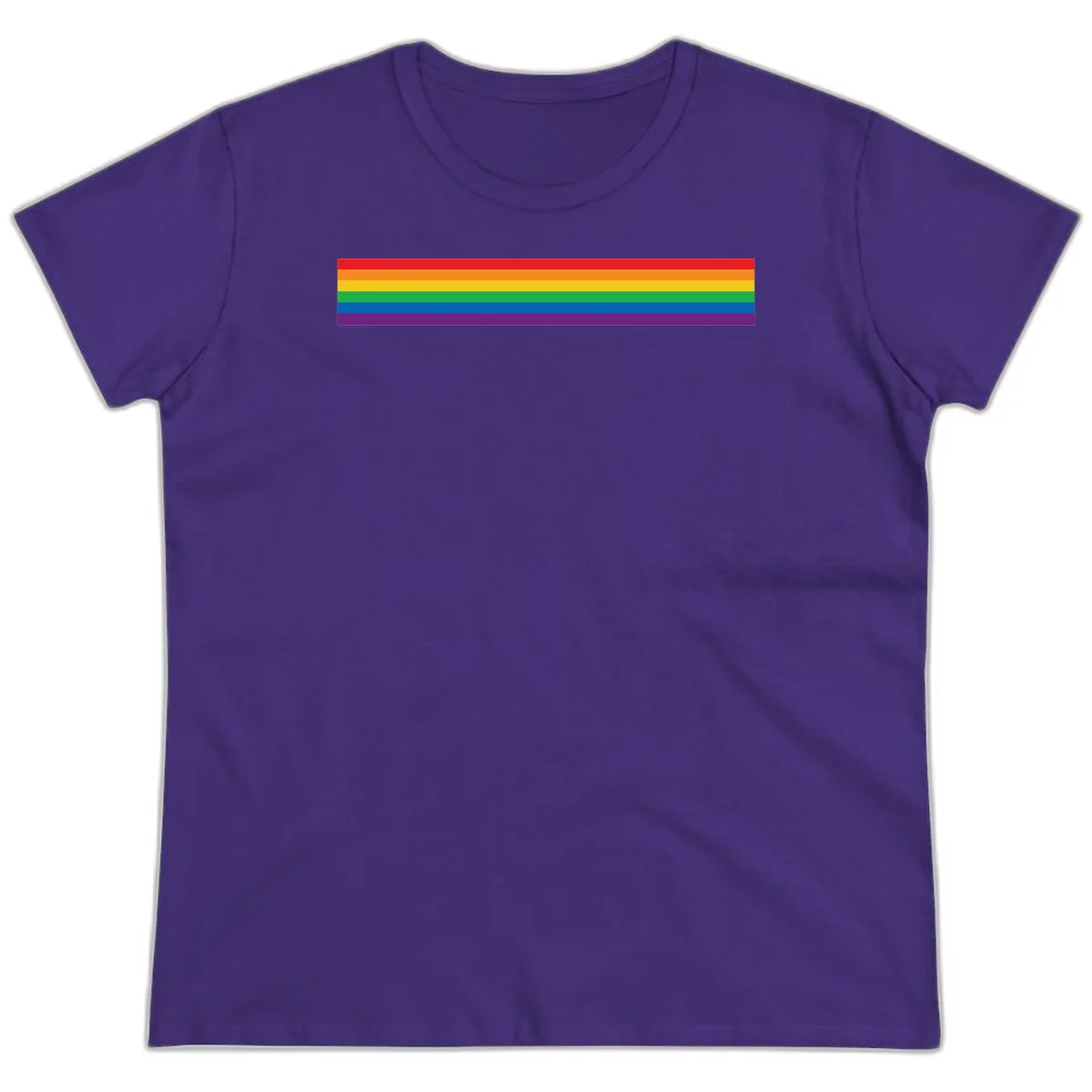 Rainbow pride flag with six horizontal stripes in red, orange, yellow, green, blue, and purple colors in Purple