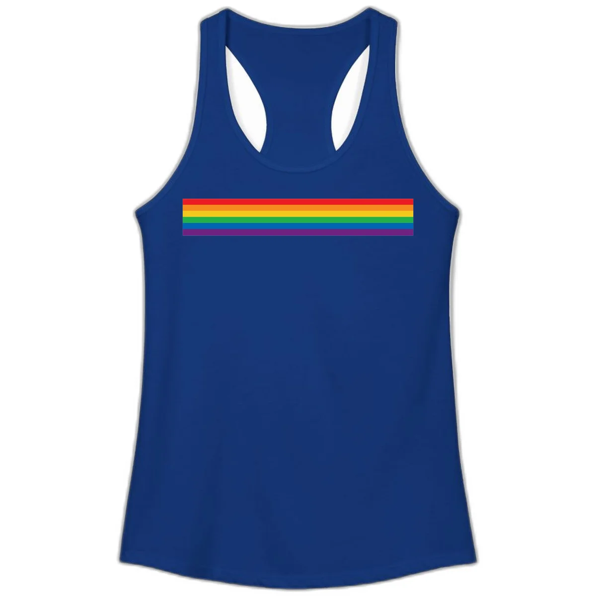 Rainbow pride flag with six horizontal stripes in red, orange, yellow, green, blue, and purple colors in Solid Royal