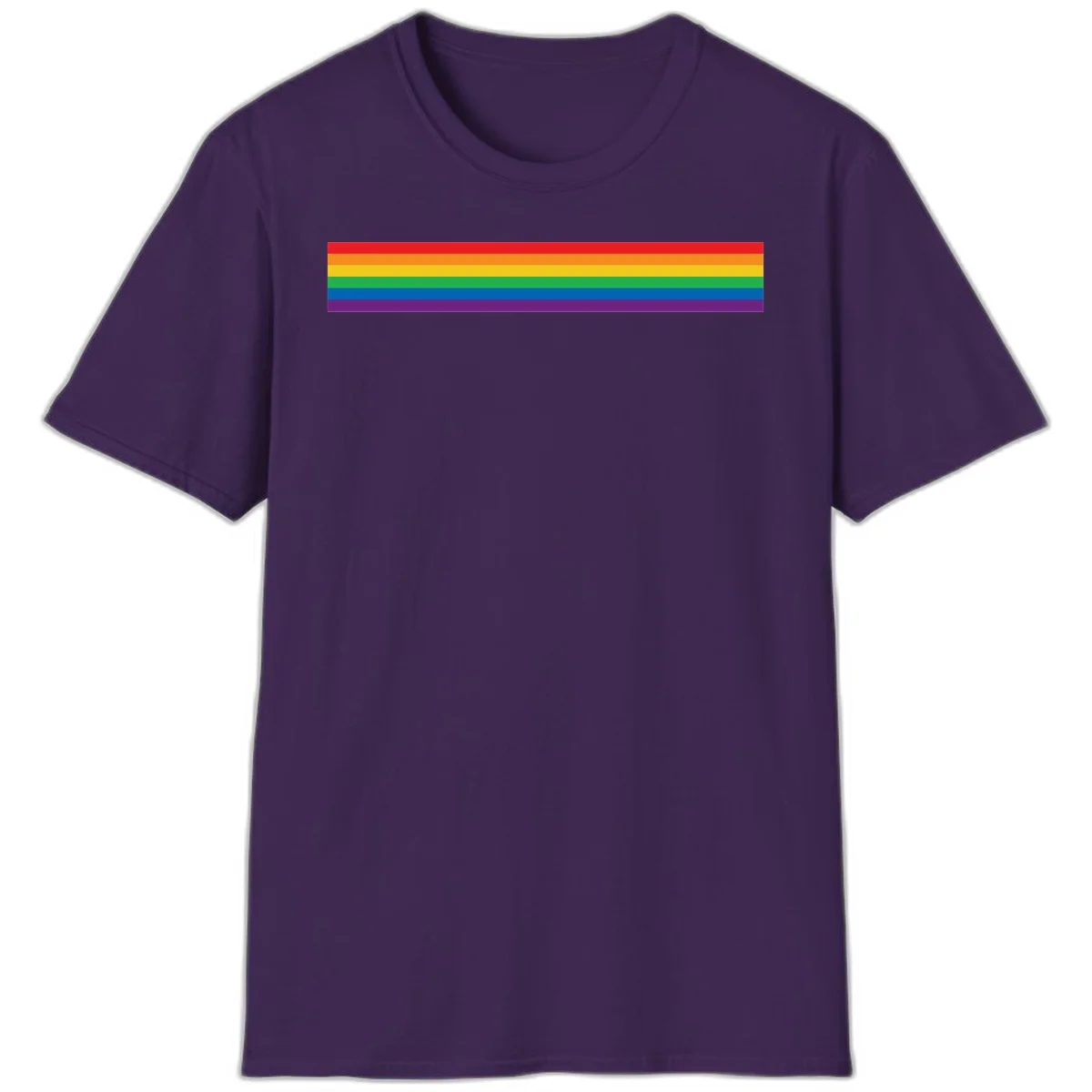 Rainbow pride flag with six horizontal stripes in red, orange, yellow, green, blue, and purple colors in Purple