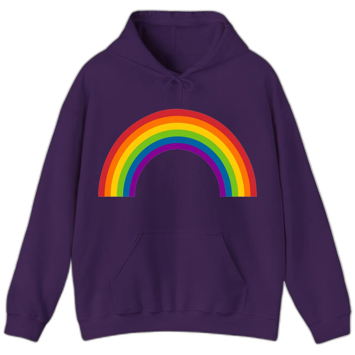 Classic pride rainbow arc with seven vibrant colored stripes in concentric semicircles in Purple
