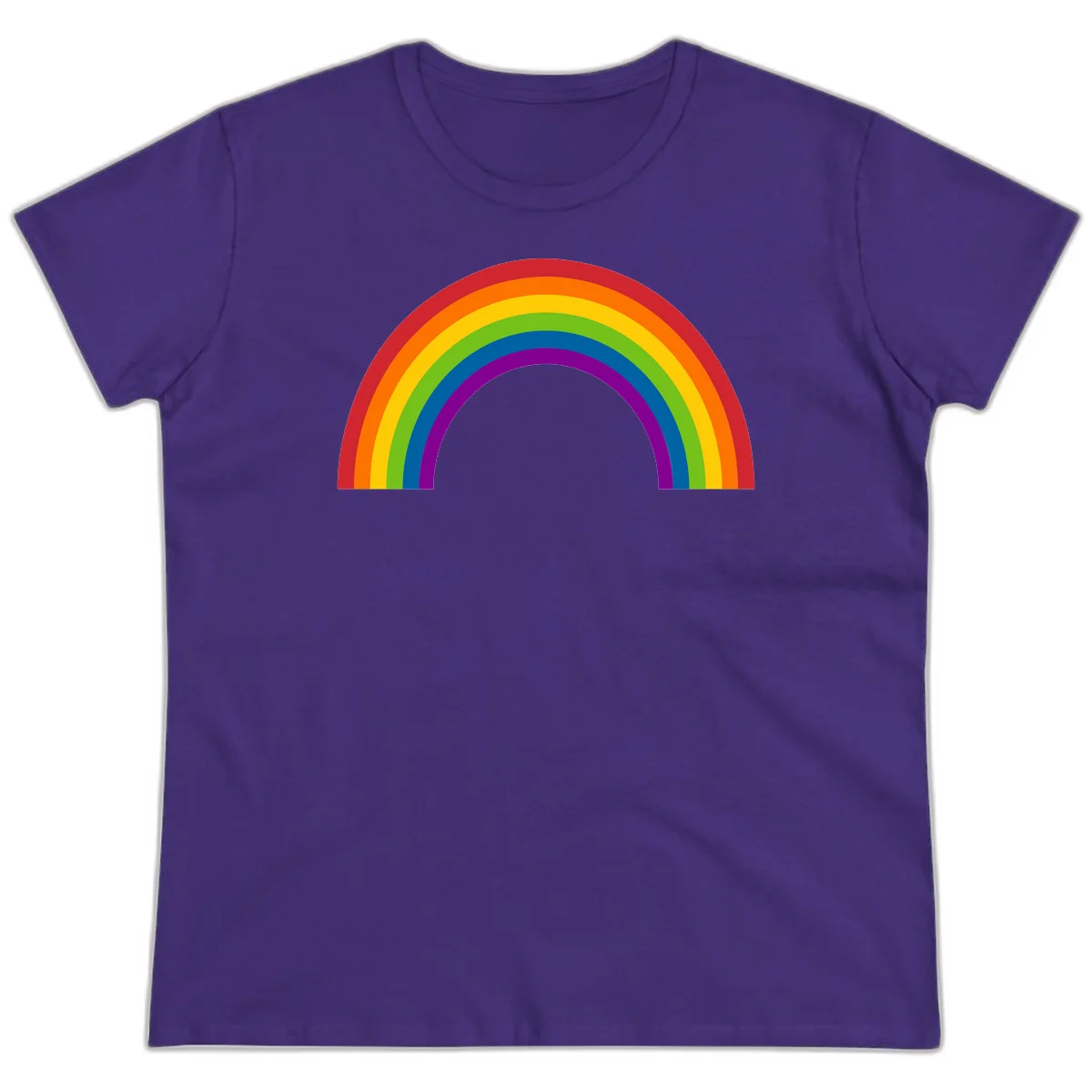 Classic pride rainbow arc with seven vibrant colored stripes in concentric semicircles in Purple