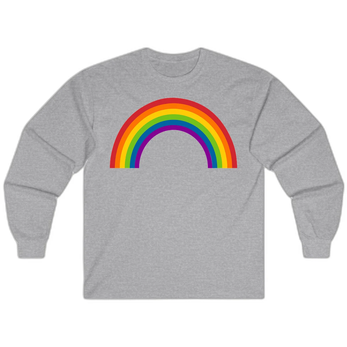 Classic pride rainbow arc with seven vibrant colored stripes in concentric semicircles in Sport Grey