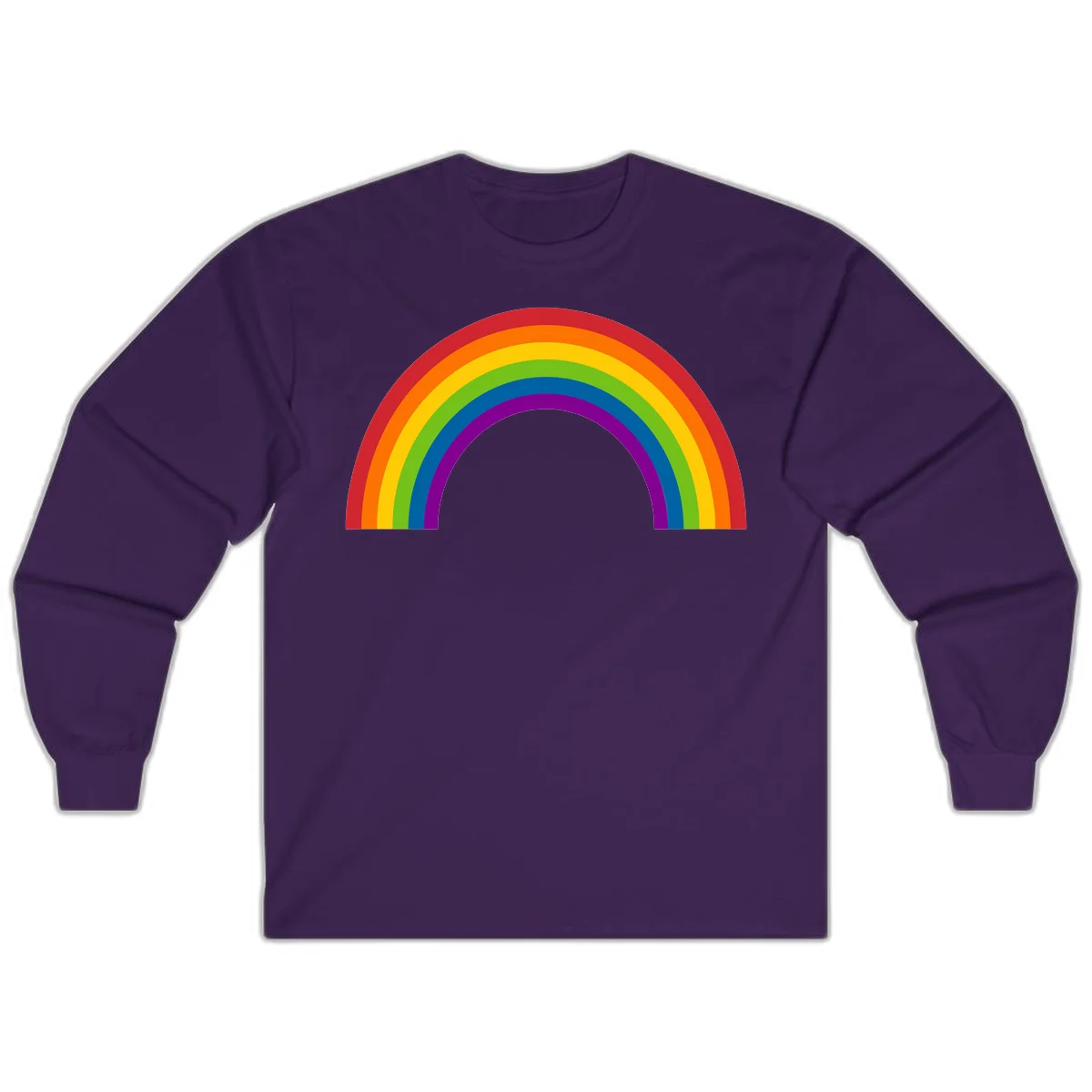 Classic pride rainbow arc with seven vibrant colored stripes in concentric semicircles in Purple