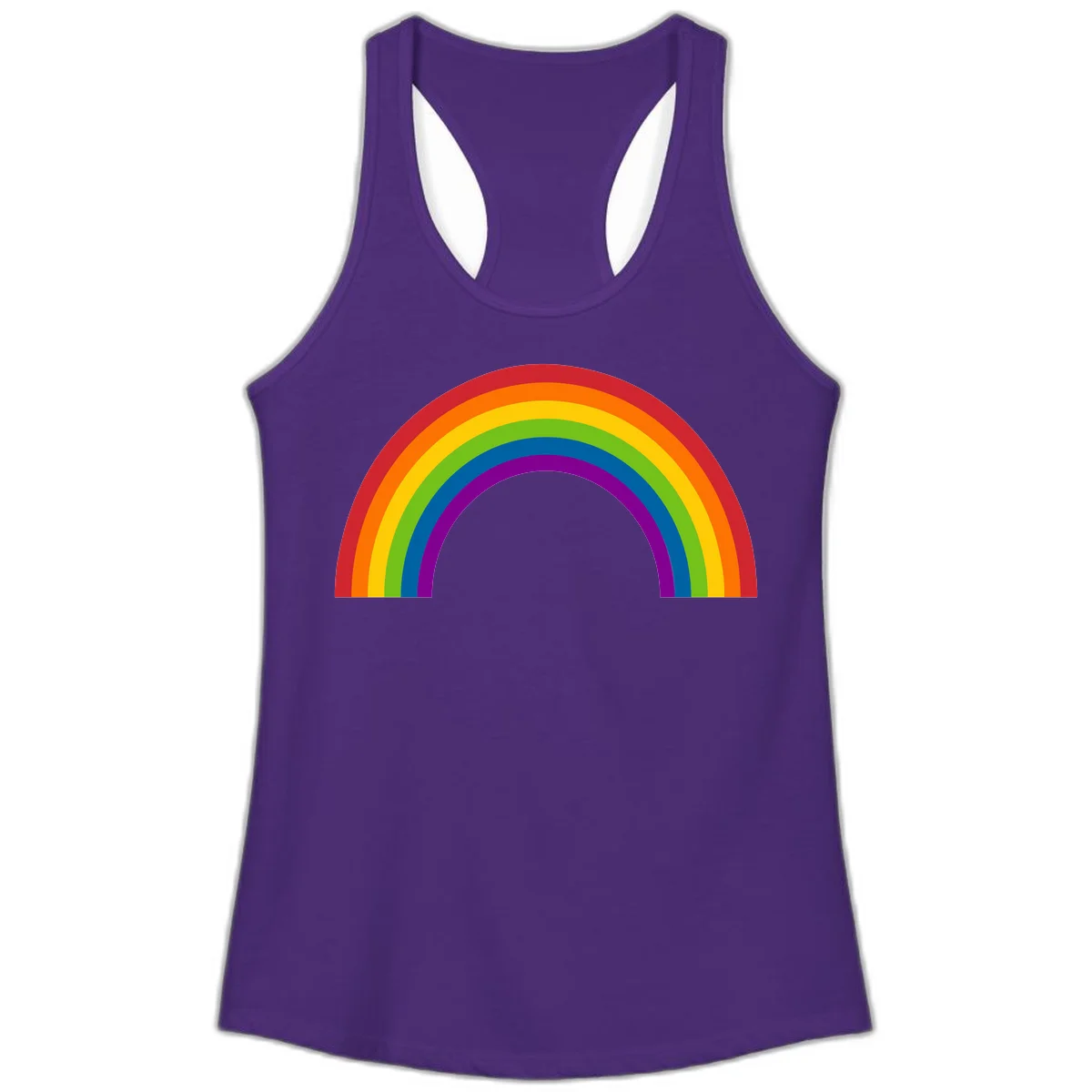Classic pride rainbow arc with seven vibrant colored stripes in concentric semicircles in Solid Purple Rush