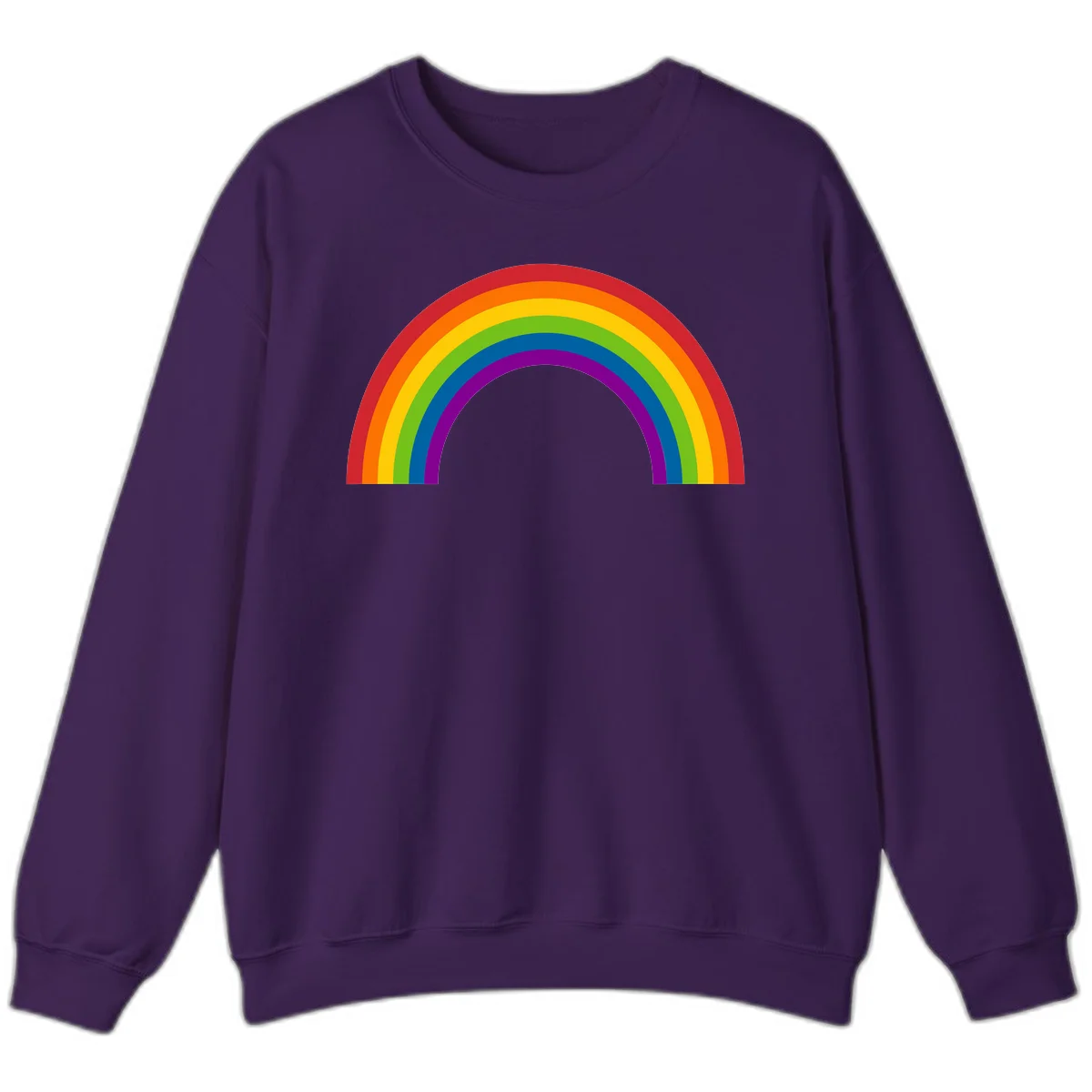 Classic pride rainbow arc with seven vibrant colored stripes in concentric semicircles in Purple