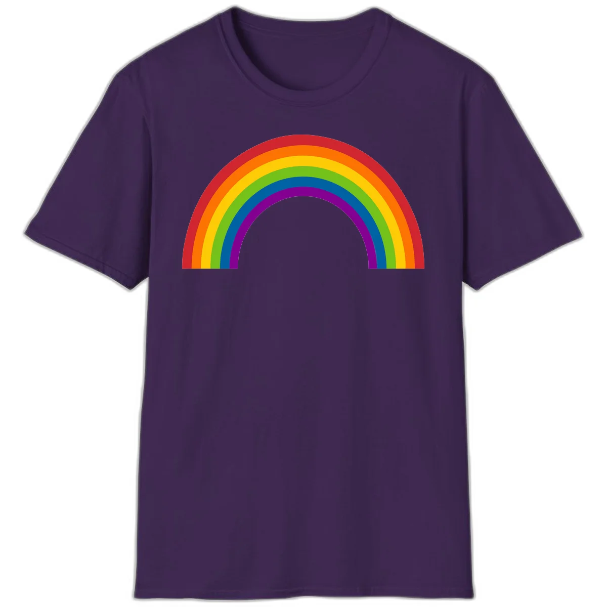Classic pride rainbow arc with seven vibrant colored stripes in concentric semicircles in Purple
