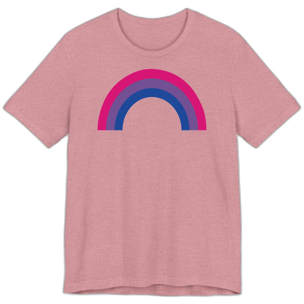 Concentric rainbow arcs design featuring nested magenta, purple, blue and gray semicircles in a modern geometric pattern in Heather Orchid