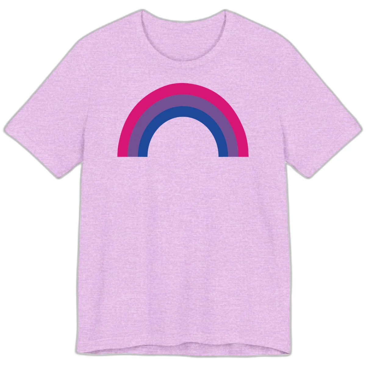 Concentric rainbow arcs design featuring nested magenta, purple, blue and gray semicircles in a modern geometric pattern in Heather Prism Lilac