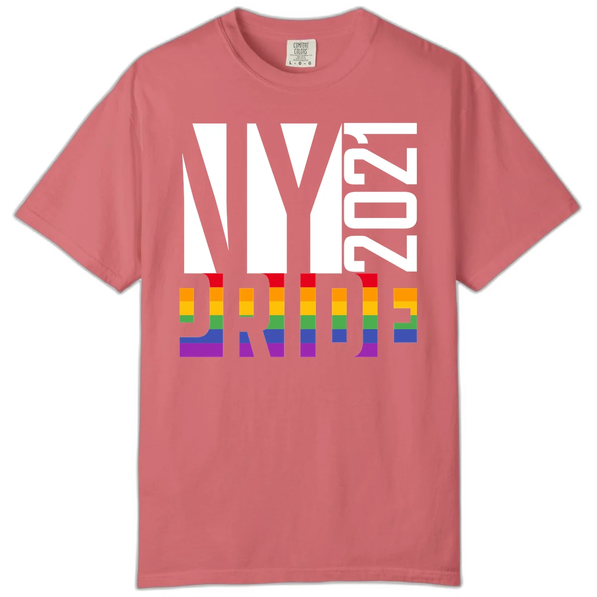 Bold 'LIVE' text integrated with rainbow pride flag stripes in red, orange, yellow, green, blue, and purple colors on gray background in Watermelon