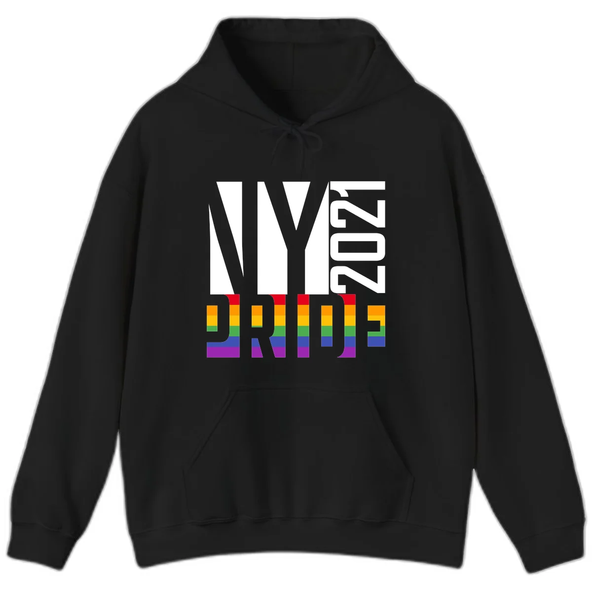 Bold 'LIVE' text integrated with rainbow pride flag stripes in red, orange, yellow, green, blue, and purple colors on gray background in Black