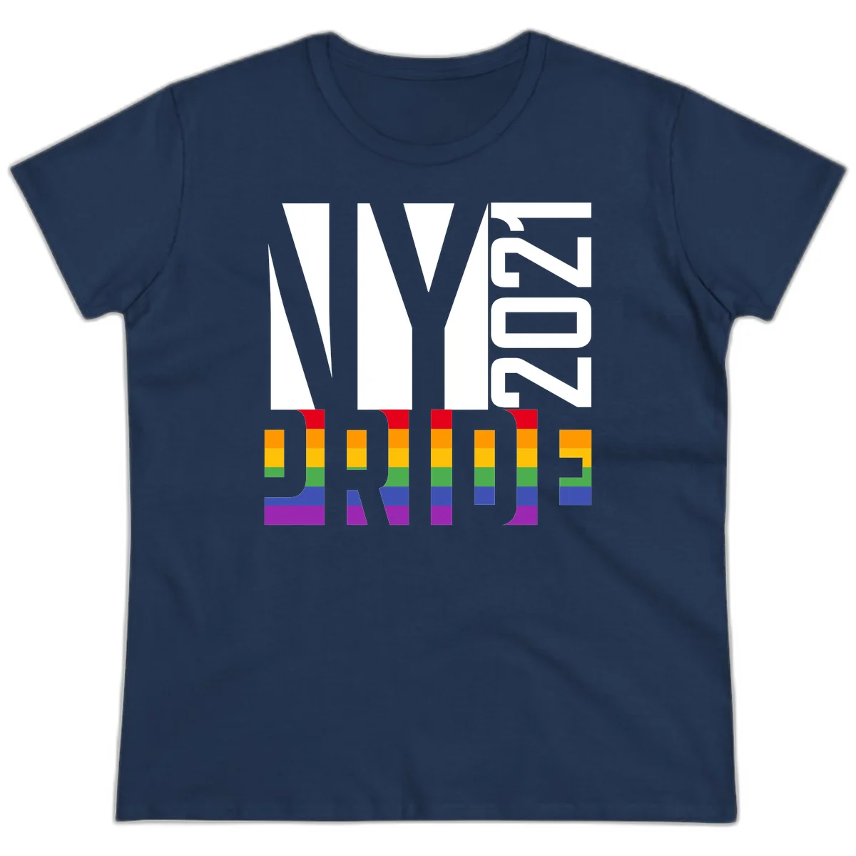 Bold 'LIVE' text integrated with rainbow pride flag stripes in red, orange, yellow, green, blue, and purple colors on gray background in Navy