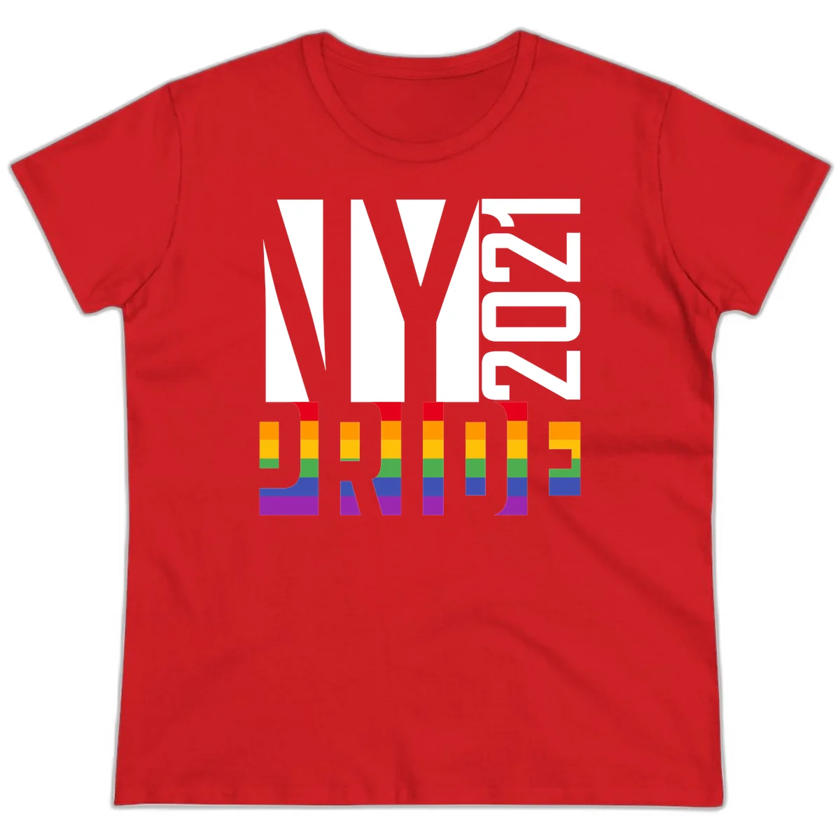 Bold 'LIVE' text integrated with rainbow pride flag stripes in red, orange, yellow, green, blue, and purple colors on gray background in Red