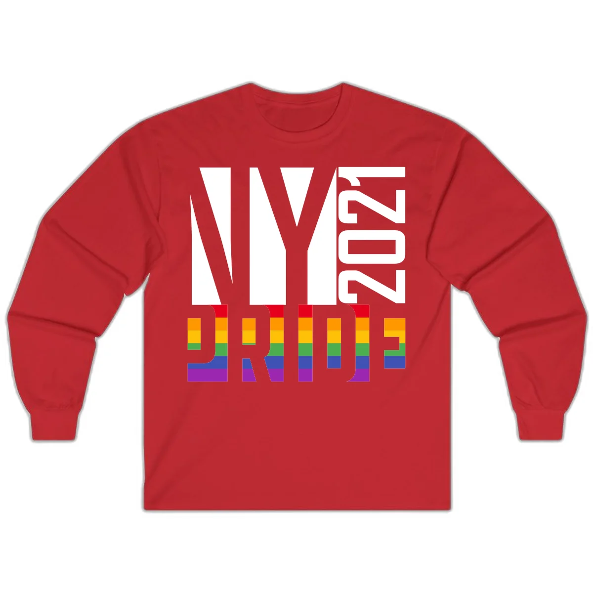 Bold 'LIVE' text integrated with rainbow pride flag stripes in red, orange, yellow, green, blue, and purple colors on gray background in Red