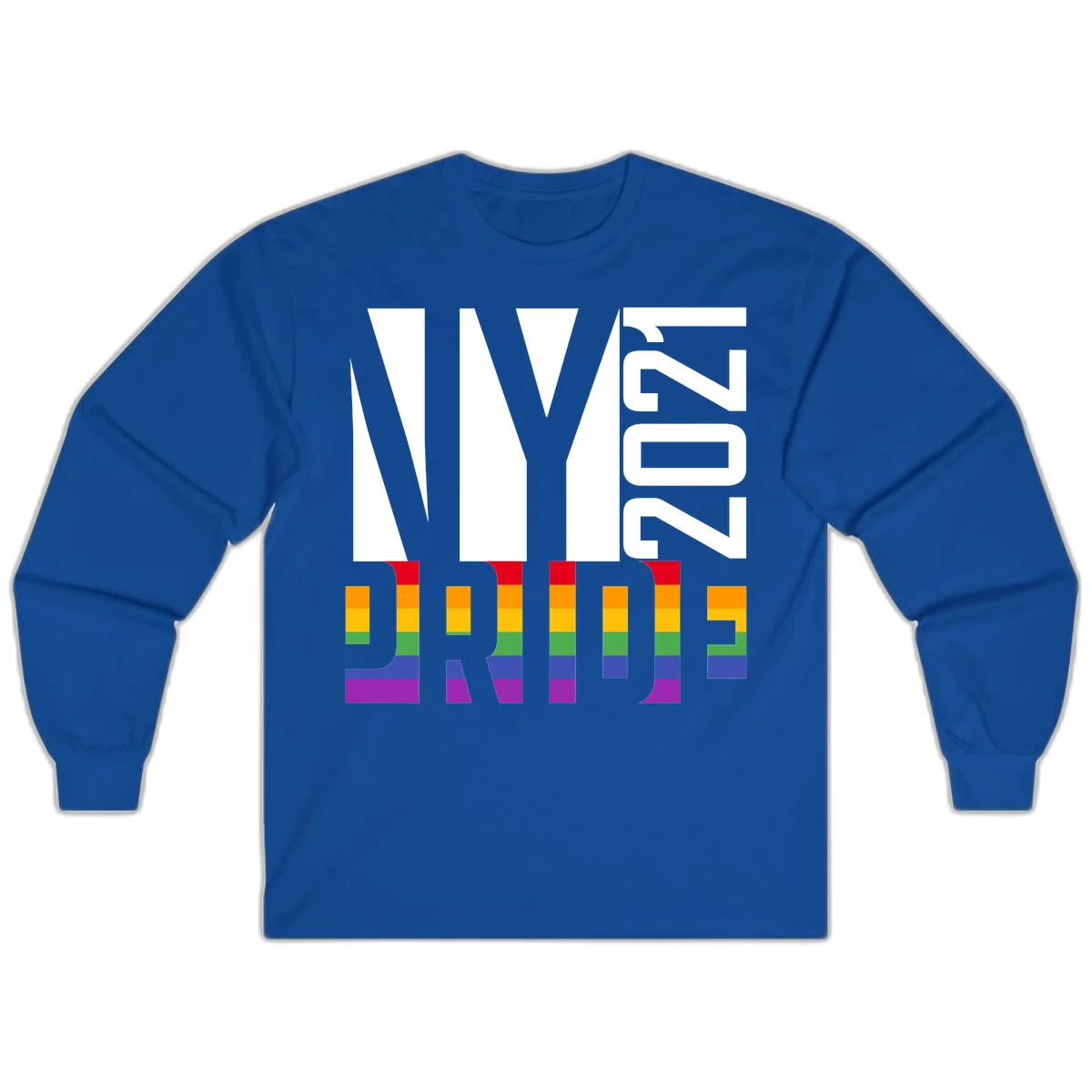 Bold 'LIVE' text integrated with rainbow pride flag stripes in red, orange, yellow, green, blue, and purple colors on gray background in Royal