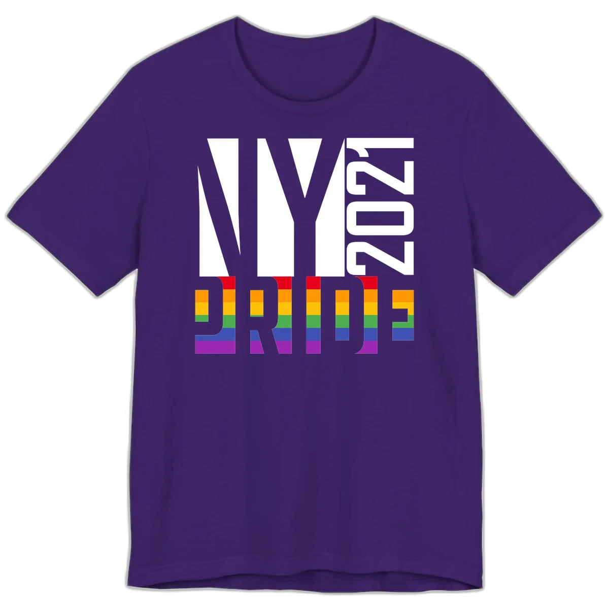 Bold 'LIVE' text integrated with rainbow pride flag stripes in red, orange, yellow, green, blue, and purple colors on gray background in Team Purple