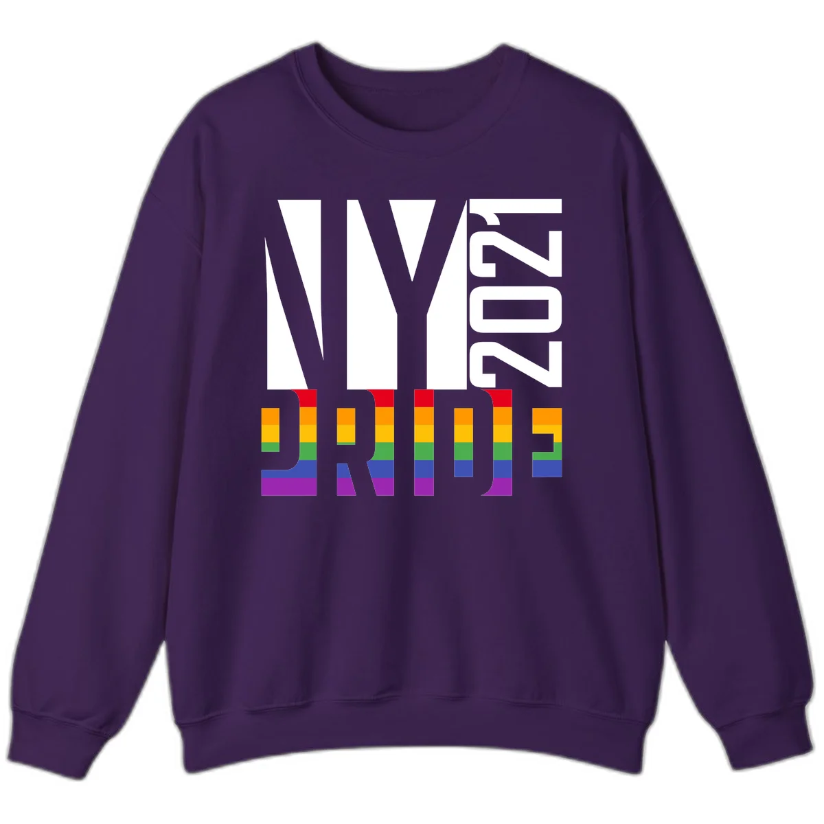 Bold 'LIVE' text integrated with rainbow pride flag stripes in red, orange, yellow, green, blue, and purple colors on gray background in Purple