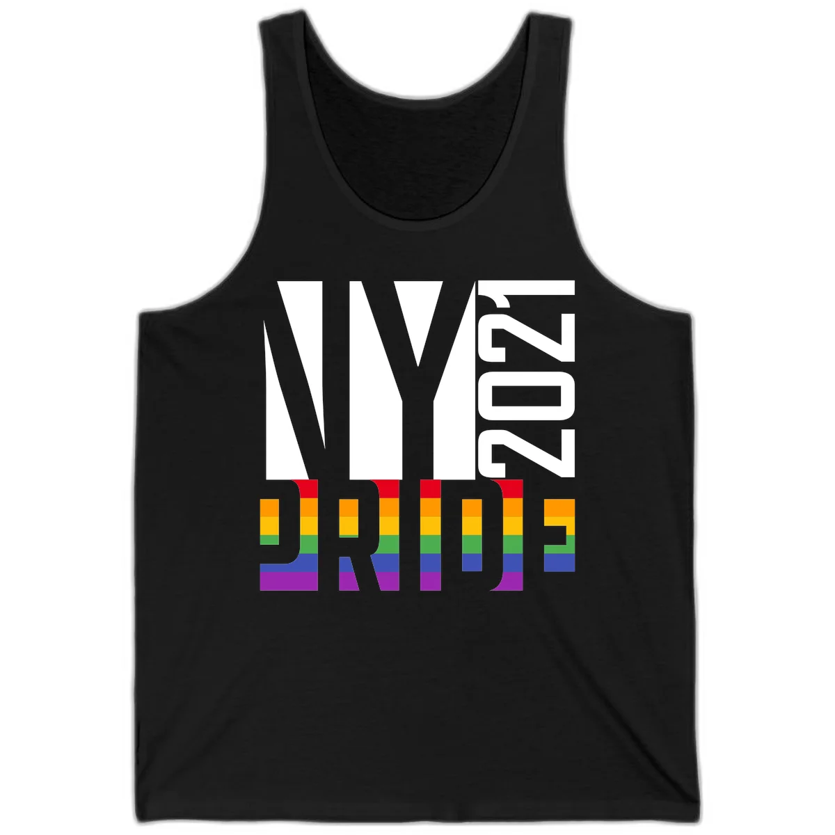 Bold 'LIVE' text integrated with rainbow pride flag stripes in red, orange, yellow, green, blue, and purple colors on gray background in Black