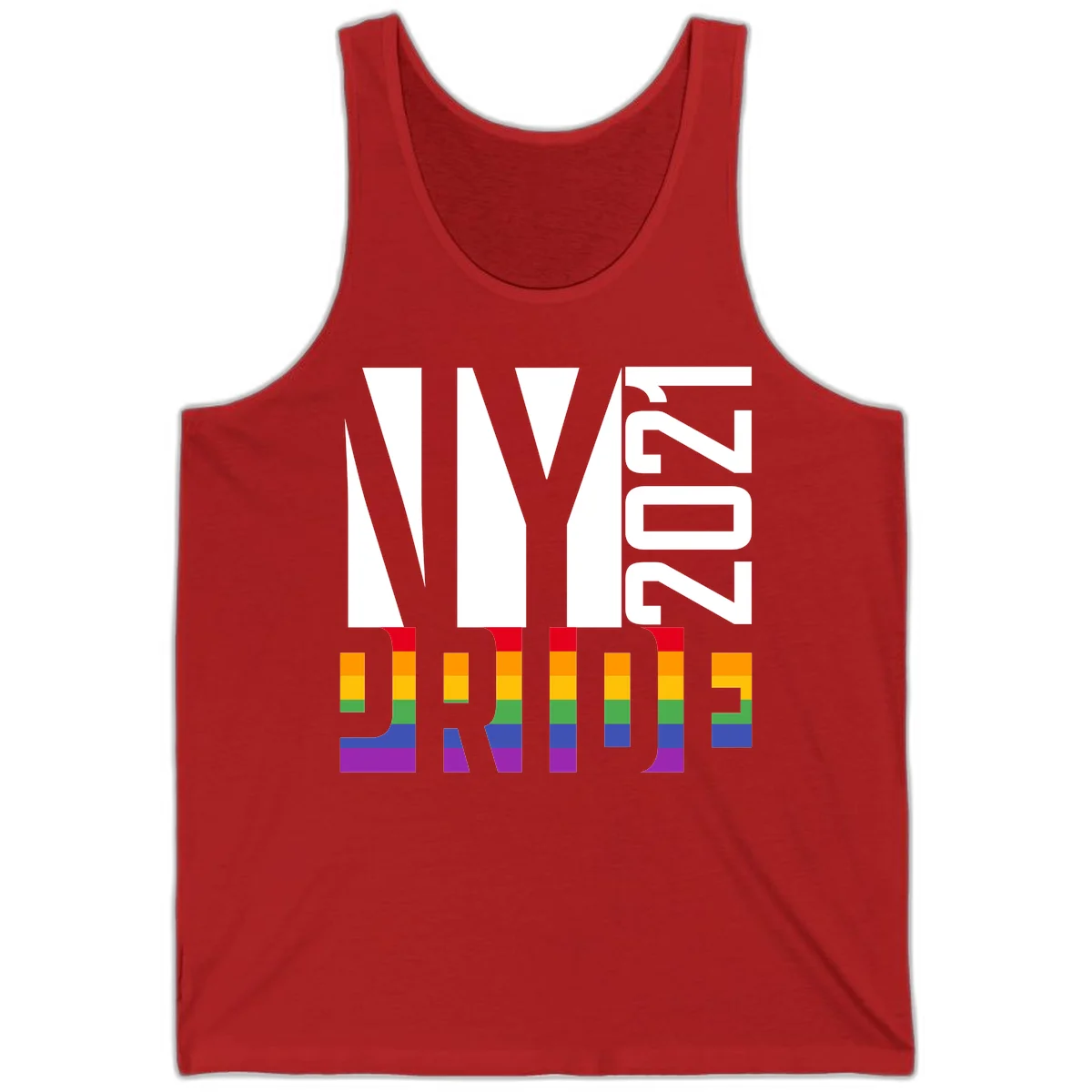 Bold 'LIVE' text integrated with rainbow pride flag stripes in red, orange, yellow, green, blue, and purple colors on gray background in Red