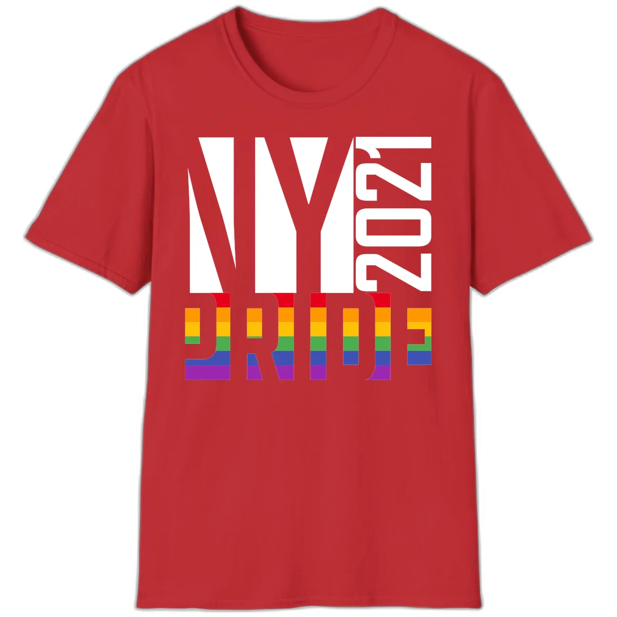 Bold 'LIVE' text integrated with rainbow pride flag stripes in red, orange, yellow, green, blue, and purple colors on gray background in Red