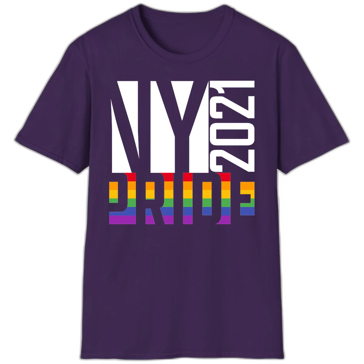 Bold 'LIVE' text integrated with rainbow pride flag stripes in red, orange, yellow, green, blue, and purple colors on gray background in Purple