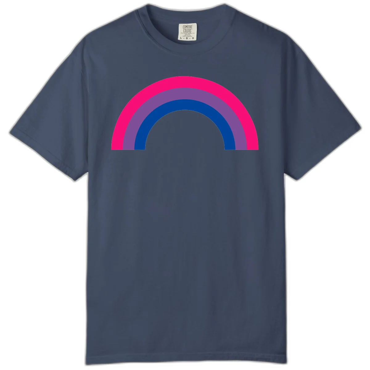 Concentric rainbow pride design featuring four nested semicircular arcs in hot pink, purple, dark blue, and gray. in Midnight