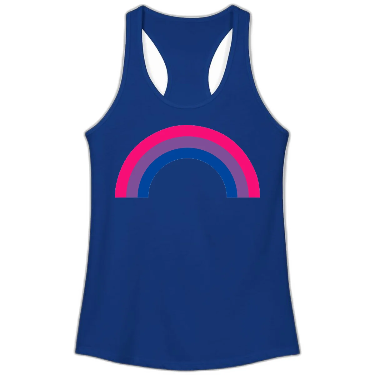 Concentric rainbow pride design featuring four nested semicircular arcs in hot pink, purple, dark blue, and gray. in Solid Royal