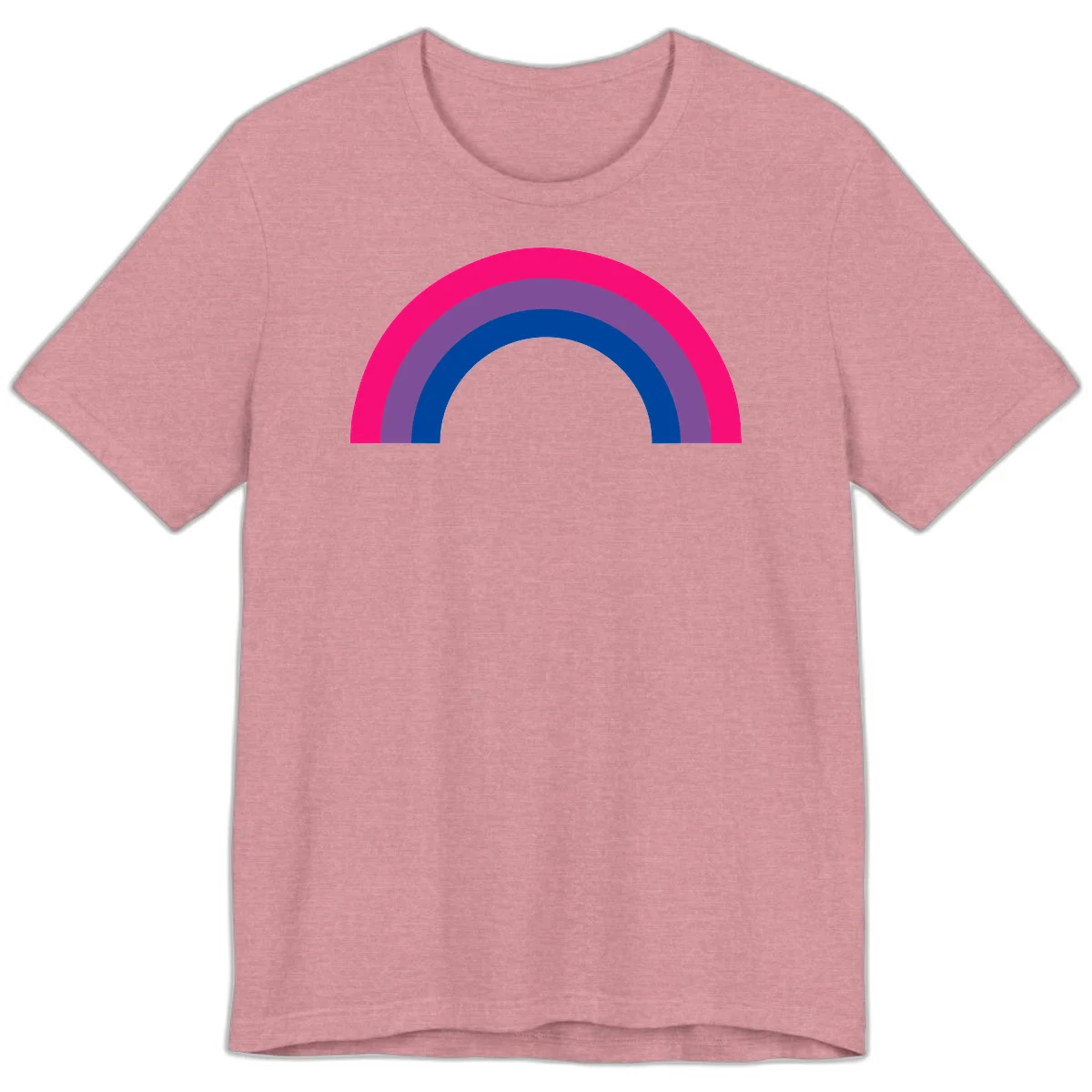 Concentric rainbow pride design featuring four nested semicircular arcs in hot pink, purple, dark blue, and gray. in Heather Orchid