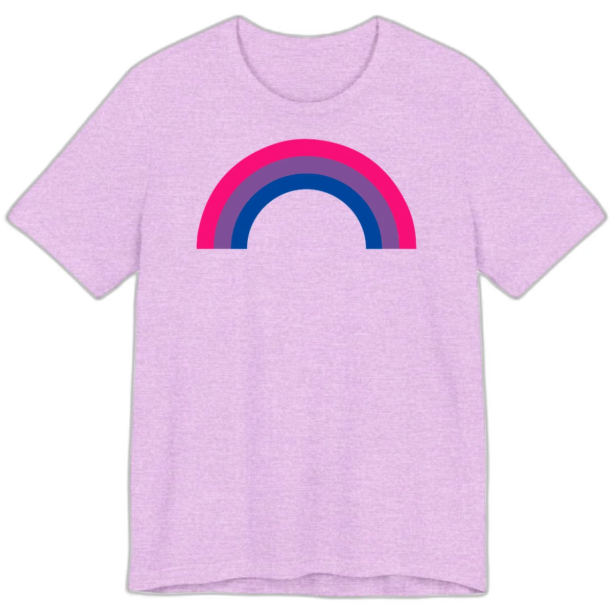 Concentric rainbow pride design featuring four nested semicircular arcs in hot pink, purple, dark blue, and gray. in Heather Prism Lilac