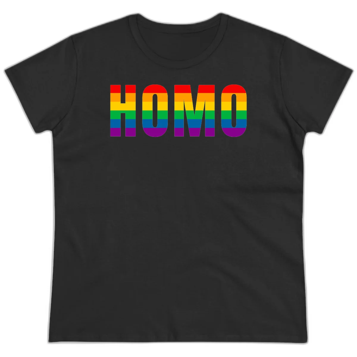 Love is love rainbow pride design with letters filled in rainbow flag stripes against gray background in Black