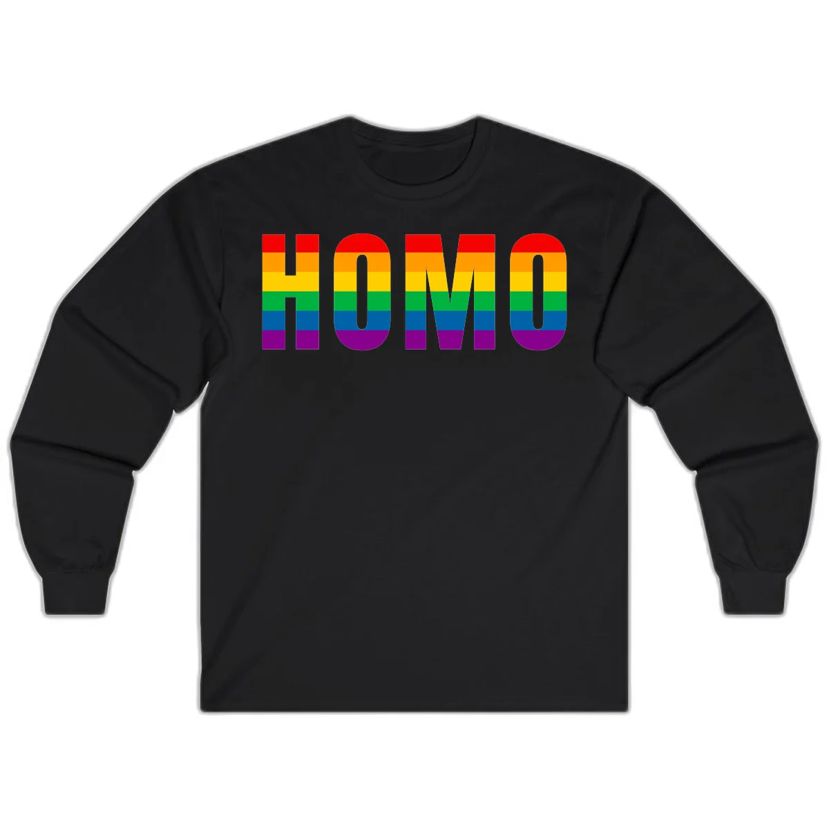 Love is love rainbow pride design with letters filled in rainbow flag stripes against gray background in Black