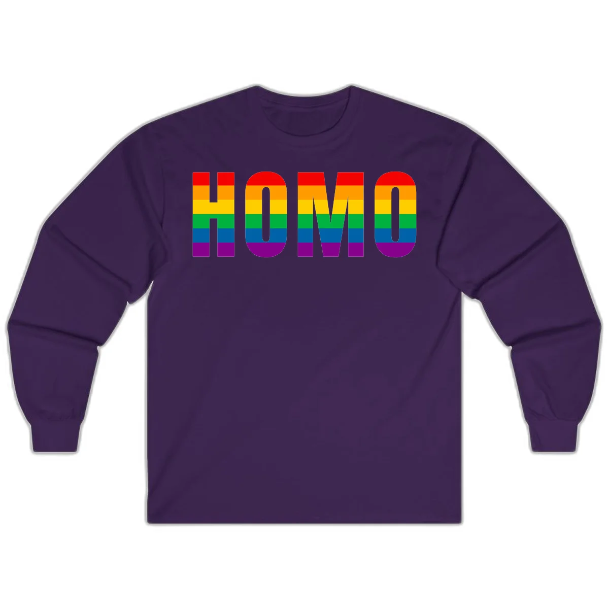 Love is love rainbow pride design with letters filled in rainbow flag stripes against gray background in Purple